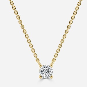 Spotlight Round Solitaire Diamond Gold Pendant